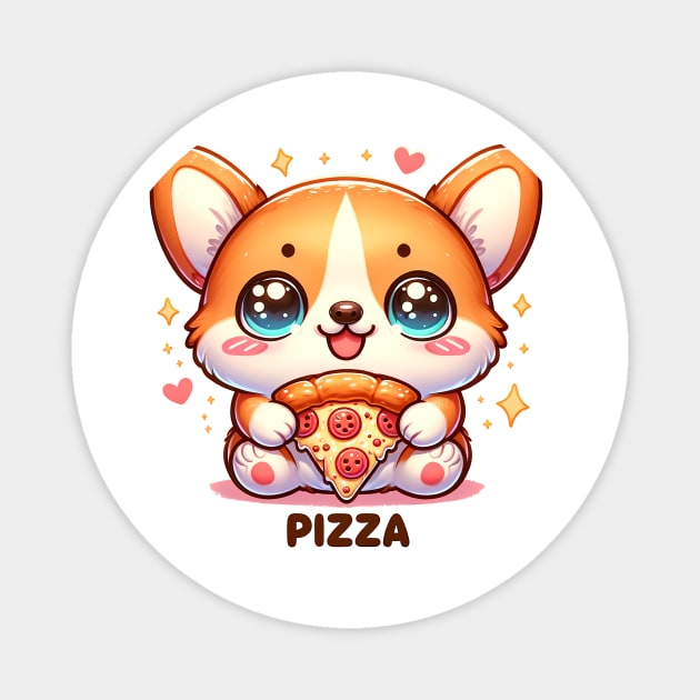 Funny Pizza CuteCorgi Dog Lover Magnet by logiamerch